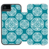 Floral wintersneeuwvlok incipio iPhone portemonnee hoesje (Agenda Open)