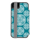 Floral wintersneeuwvlok incipio iPhone portemonnee hoesje (Agenda Achterkant)