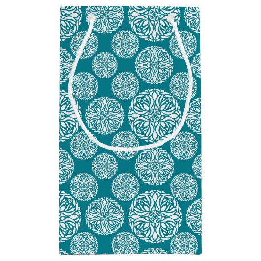 Floral wintersneeuwvlok klein cadeauzakje (Achterkant)