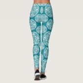 Floral wintersneeuwvlok leggings (Achterkant)