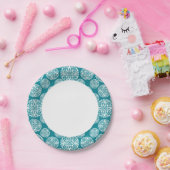 Floral wintersneeuwvlok papieren bordje (Feest)