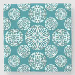 Floral wintersneeuwvlok stenen onderzetter