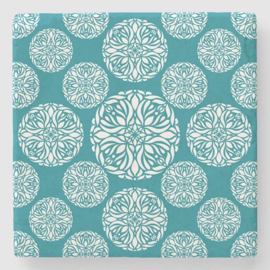 Floral wintersneeuwvlok stenen onderzetter (Voorkant)