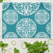 Floral wintersneeuwvlok theedoek (Gevouwen)