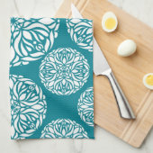 Floral wintersneeuwvlok theedoek (Quarter Fold)