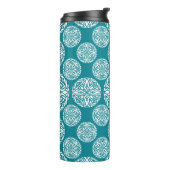 Floral wintersneeuwvlok thermosbeker (Gedraaid links)