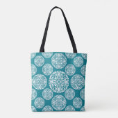Floral wintersneeuwvlok tote bag (Achterkant)