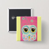 Floral Wishes Vierkante Button 5,1 Cm (Voorkant /achterkant)