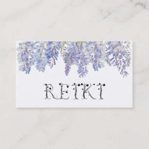 *~* Floral Wisteria Flower Waterverf REIKI Visitekaartje