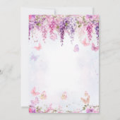 Floral Wisteria Vlinder Kinder foto Verjaardag Kaart (Achterkant)