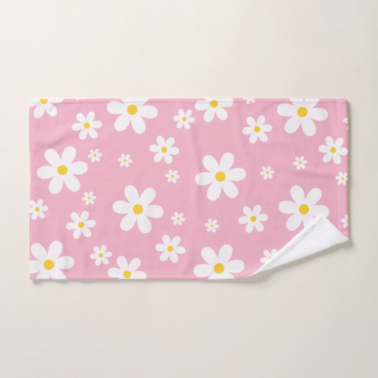 Floral wit Daisy roze handdoek set (Handdoek)