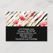 *~* Floral Wit Rood Poppy Zwart Glitter Folie Chic Visitekaartje (Achterkant)