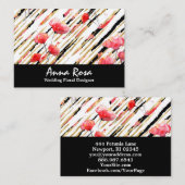*~* Floral Wit Rood Poppy Zwart Glitter Folie Chic Visitekaartje (Voorkant / Achterkant)