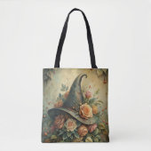 Floral Witch Pet – Botanische Spellcaster Stijl Tote Bag (Voorkant)