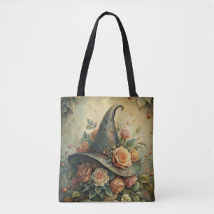 Floral Witch Pet – Botanische Spellcaster Stijl Tote Bag