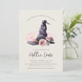 Floral Witch Pet Halloween Vrijgezellenfeest Kaart (Staand voorkant)