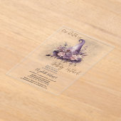 Floral Witch Pet Moon Halloween Vrijgezellenfeest Acryl Uitnodigingen (Laagn)