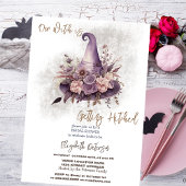 Floral Witch Pet Moon Halloween Vrijgezellenfeest Kaart