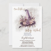 Floral Witch Pet Moon Halloween Vrijgezellenfeest Kaart (Voorkant)