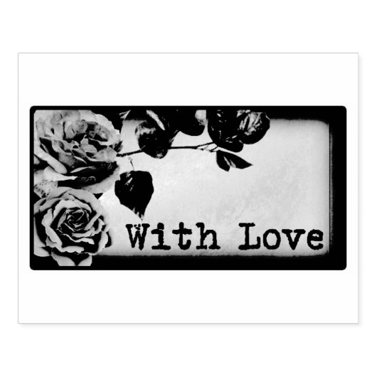 Floral "with Love Handle Art Stamp Rubberstempel (Afrduk)
