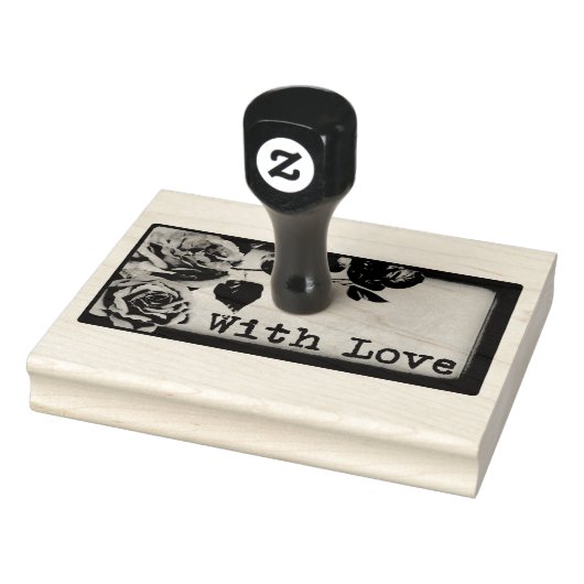 Floral "with Love Handle Art Stamp Rubberstempel (Stempel)