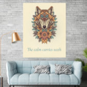 Floral Wolf Boho Quote Wall Art Poster