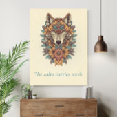 Floral Wolf Boho Quote Wall Art Poster