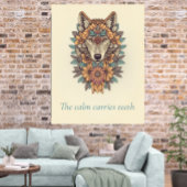 Floral Wolf Boho Quote Wall Art Poster