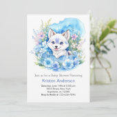 Floral Wolf Enchanted Woodland Boy Baby shower Kaart (Staand voorkant)