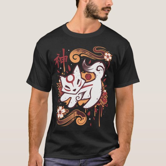 Floral Wolf Spirit - Geek Gamer T-shirt (Voorkant)