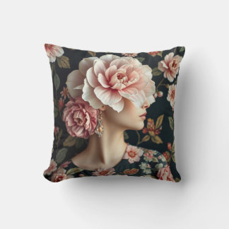 Floral Woman Art - Leven in volle bloei Kussen