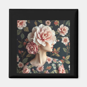 Floral Woman Art - Leven in volle bloei Magneet