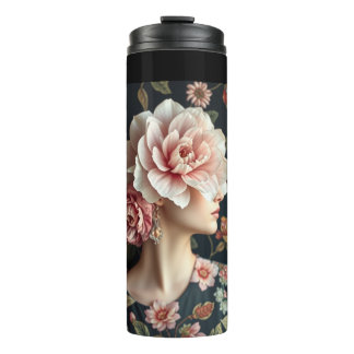 Floral Woman Art - Leven in volle bloei Thermosbeker
