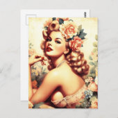  Floral Woman Briefkaart (Voorkant / Achterkant)