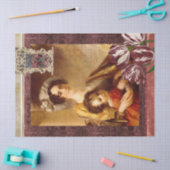 Floral Woman Burgundy William Morris Art Tissuepapier (Craft)