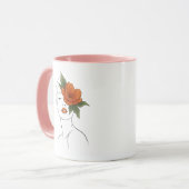  Floral Woman Face Art Mug gift  Mok (Voorkant links)