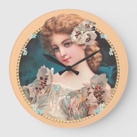 Floral Woman Grote Klok (Voorkant)