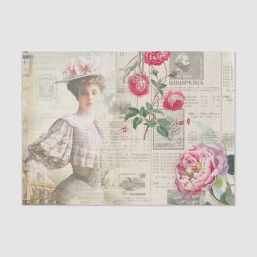 Floral  Woman ontpage Crafting Tissuepapier (Voorkant)