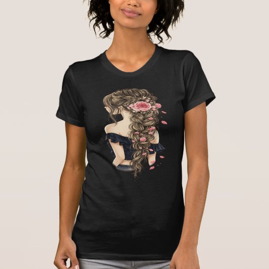 Floral Woman Portrait T-Shirt (Voorkant)