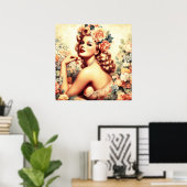  Floral Woman Poster (Thuiskantoor)
