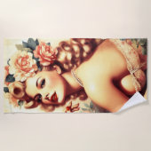  Floral Woman Strandlaken (Voorkant)