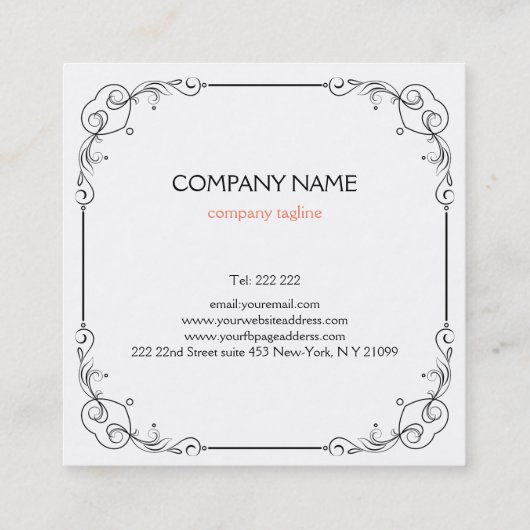 Floral Woman Vierkante Visitekaartje (Achterkant)