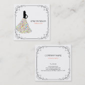 Floral Woman Vierkante Visitekaartje (Voorkant / Achterkant)