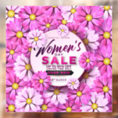 Floral Women's Day Sale 8 maart Business Raamsticker (Vel 2)