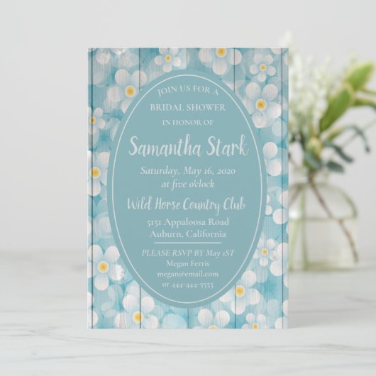 Floral Wood Fence Vrijgezellenfeest Kaart (Staand voorkant)