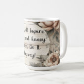 Floral Wood Grain Inspirerend Quote Koffiemok (Voorkant rechts)