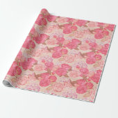 Floral wood Modern populair verpakkingspapier Cadeaupapier (Uitgerold)