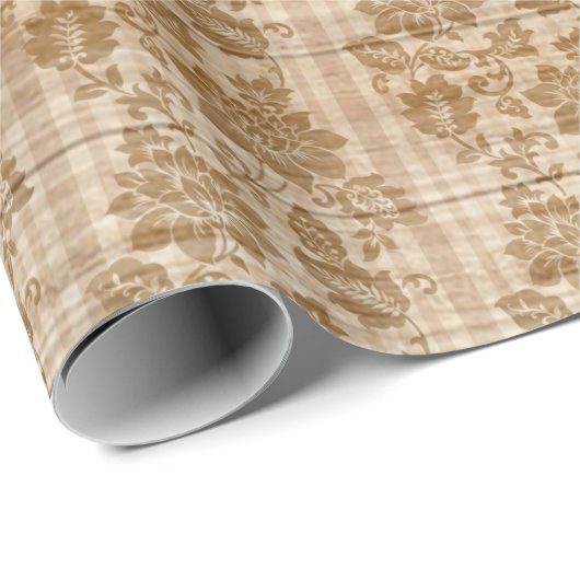 Floral wood Modern populair verpakkingspapier Cadeaupapier (Rol Hoek)