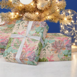 Floral wood Modern populair verpakkingspapier Cadeaupapier