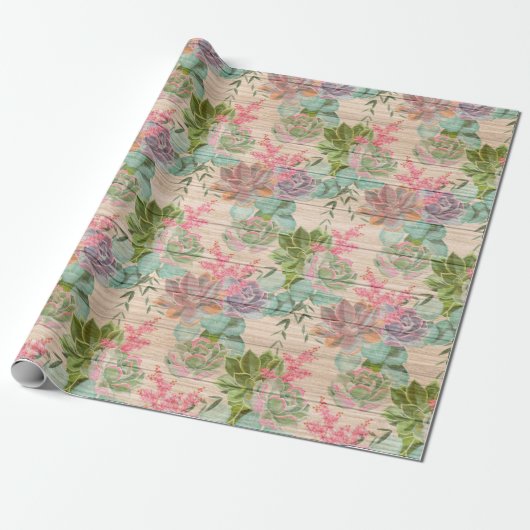 Floral wood Modern populair verpakkingspapier Cadeaupapier (Uitgerold)